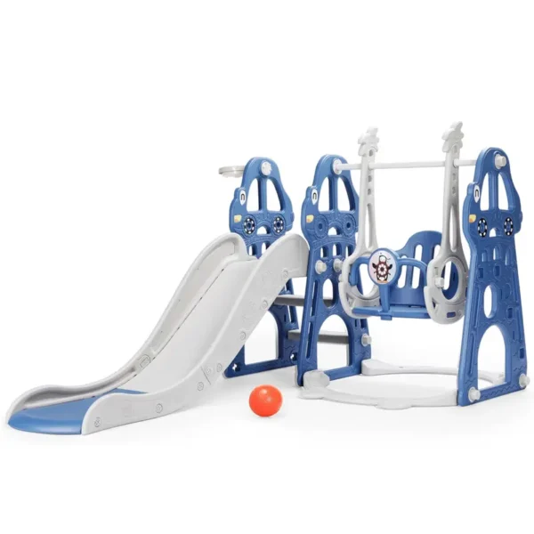 4 in 1 Toddler Swing and Slide Set for Age 1-6 Indoor Playground for Children